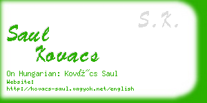 saul kovacs business card